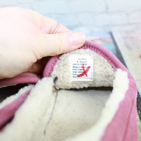 LL Bean Light Rosewood Suede Lined Mountain Slippers Size 6 M - Picture 9 of 9